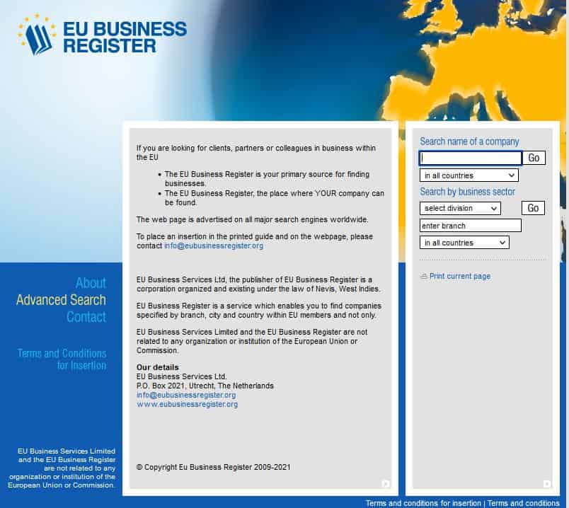 Estafa EU Business Register ¿Has recibido un correo electrónico de EU Business Register?